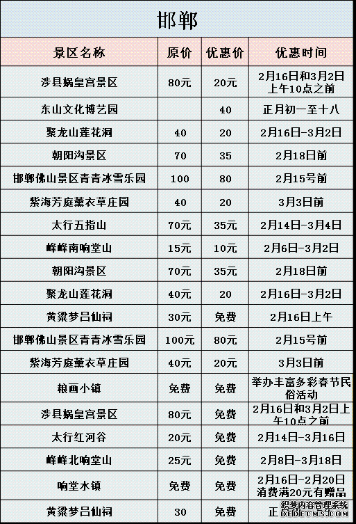 春節(jié)河北各地游玩攻略大曝光，附景區(qū)優(yōu)惠信息！